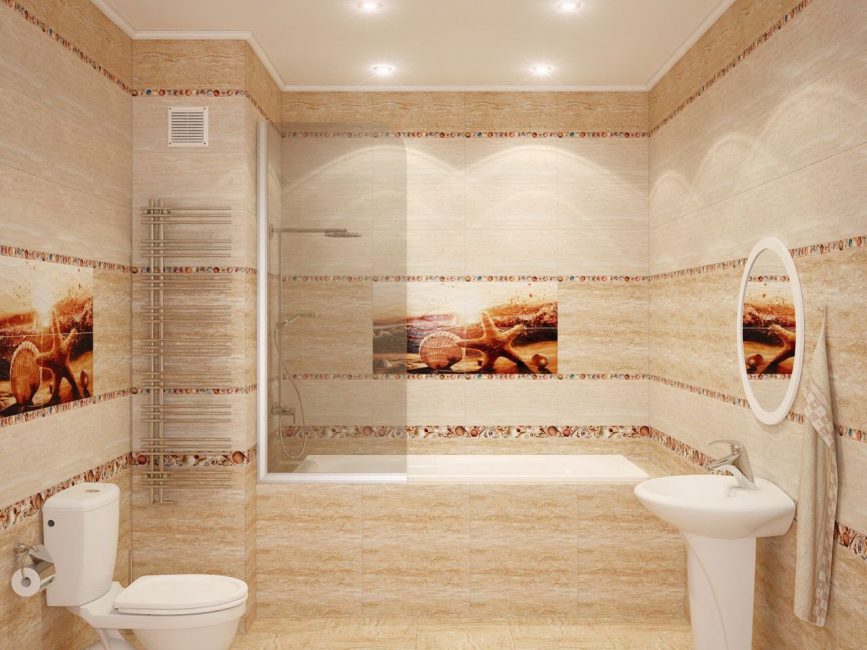 Μοντέρνα άμμος στη διακόσμηση του τοίχου του μπάνιου