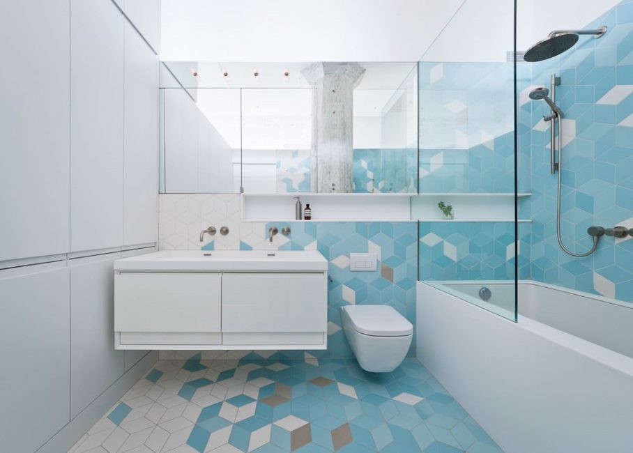 Dilute white tile with bright accents