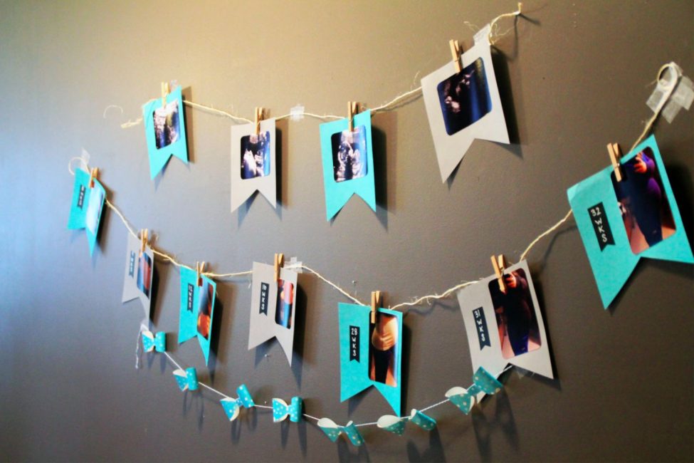 Great idea to decorate the wall with family photos.