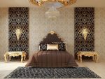 Camera da letto con carta da parati bicolore 210+ Foto: idee di design che non lasceranno nessuno indifferente