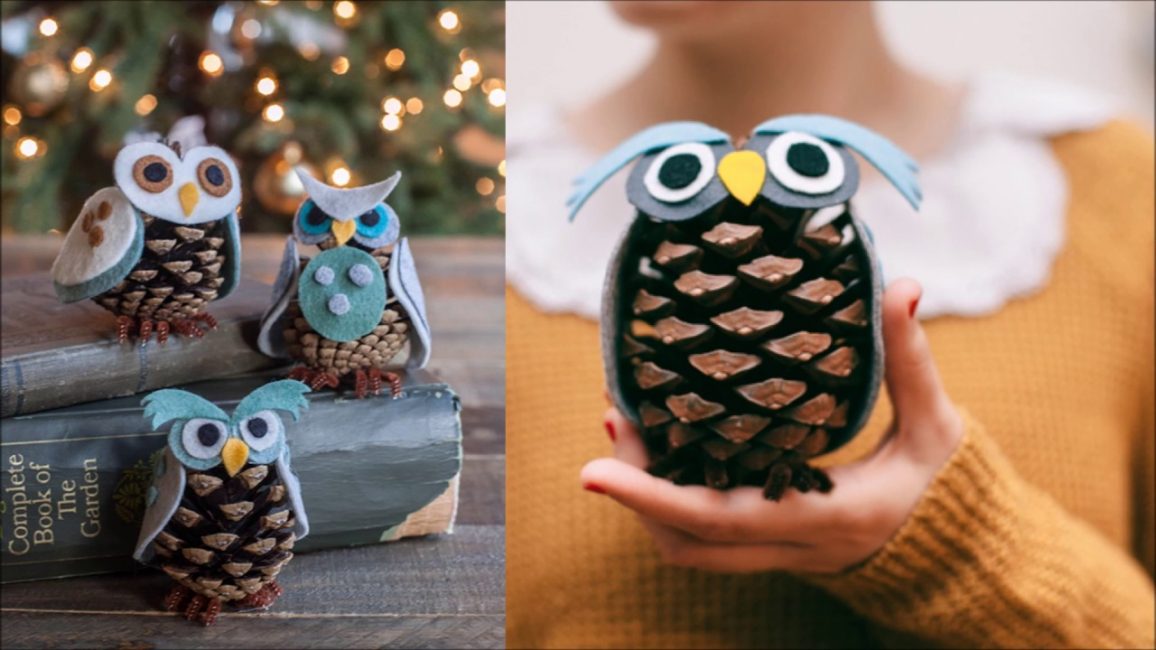 Homemade owls will decorate the Christmas tree