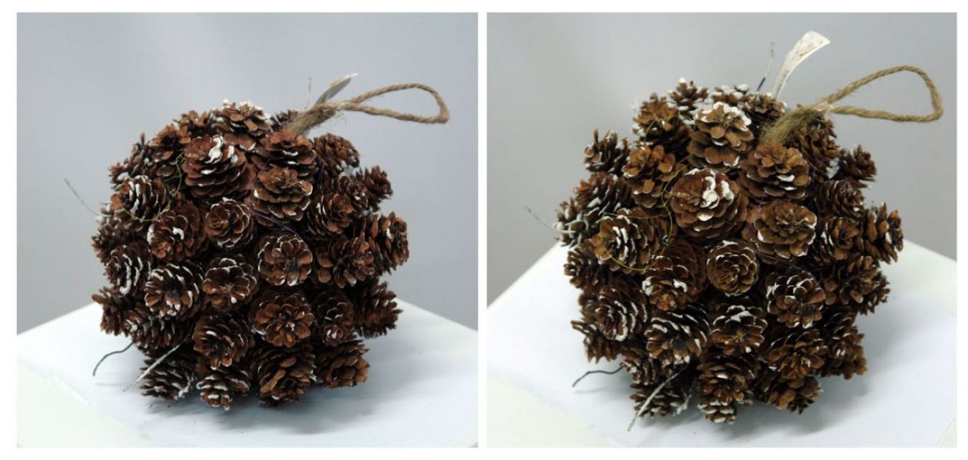 Una palla di coni adatta per decorare lampadari, porte, camino di Capodanno