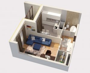230+ 사진 인테리어 아이디어 40 평방 미터의 1 (1 방) 아파트. 심플하고 세련된 현대적인 디자인