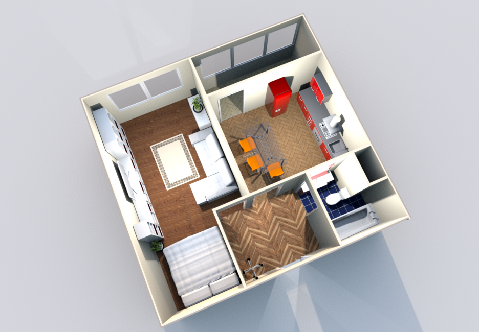 Open concept, maximaliseert het potentieel van uw kleine woonkamer