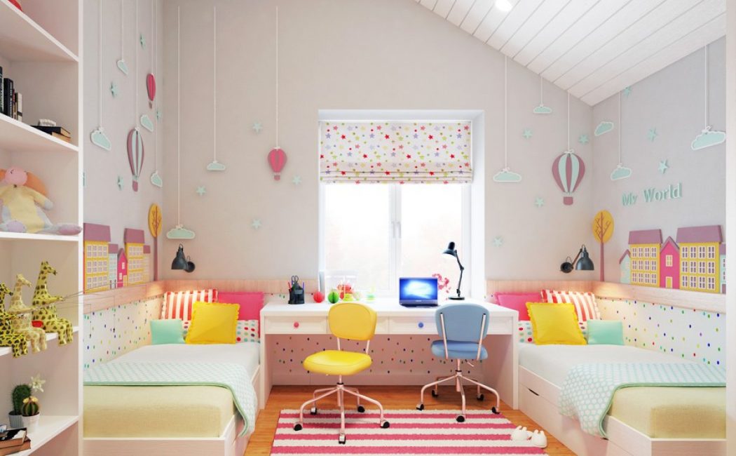 غرفة جميلة بألوان زاهية