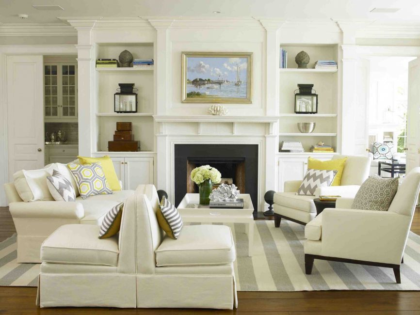 Fireplace emphasizes classic style.