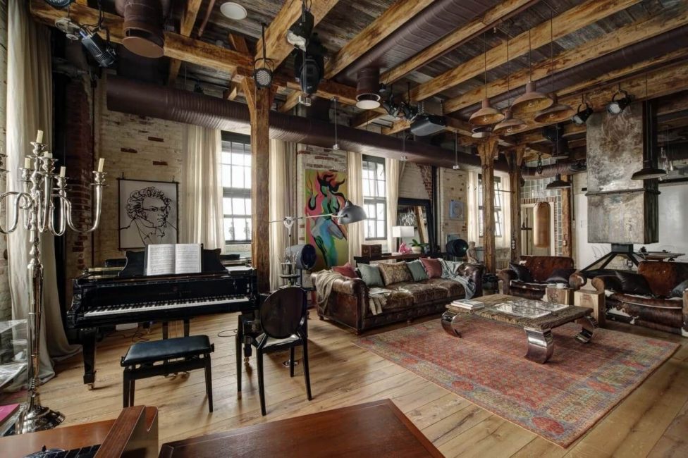 Interior de apartamento em estilo loft: mais de 215 fotos de design com espaço ilimitado para auto-expressão