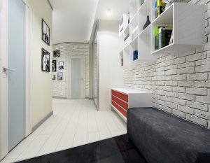 Ubin di lantai di koridor (245+ Foto) - Bagaimana untuk memilih dan letakkan? Pilihan moden dan cantik