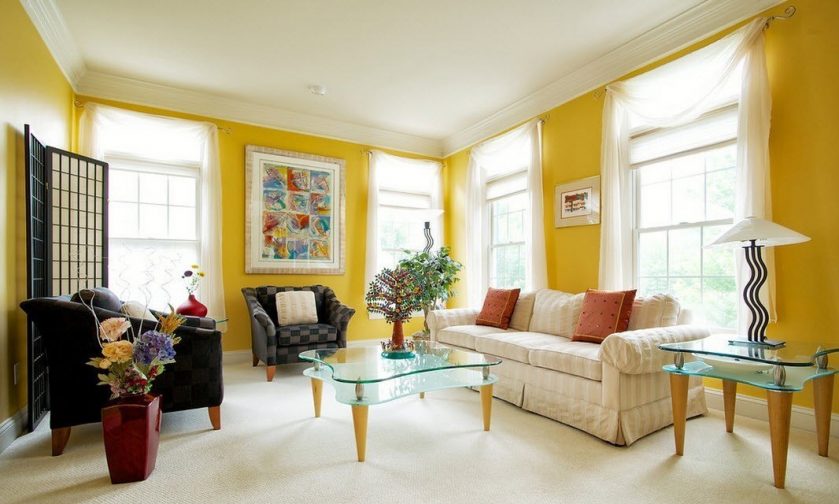 Tâm lý tương phản: 105+ Hình ảnh kết hợp màu vàng trong nội thất. Tất cả ưu và nhược điểm
