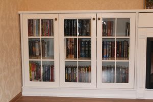 Estantes para libros con puertas de vidrio - 170+ (foto) Opciones de modelo