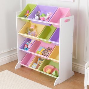Стойка за книги и играчки в детската стая: Опростено и оригинално решение за система за съхранение (225 + Photo)