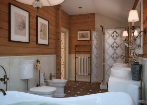 Projeto do banheiro em uma casa de madeira (mais de 200 fotos): decoração DIY (teto, piso, paredes)
