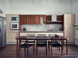 Bàn hình bầu dục trong nhà bếp - Phiên bản phổ quát cho mọi nội thất (210+ Hình ảnh mô hình trượt, kính và gỗ)