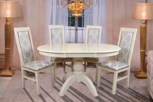 Οβάλ τραπέζι στην κουζίνα - Καθολική έκδοση για κάθε εσωτερικό χώρο (210+ φωτογραφίες συρόμενων, γυάλινων και ξύλινων μοντέλων)