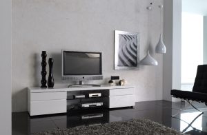 Ράφι τηλεόρασης στον τοίχο (295+ Φωτογραφίες): Σχεδιαστικές αποχρώσεις (αρθρωτό, γωνιακό, γυαλί)