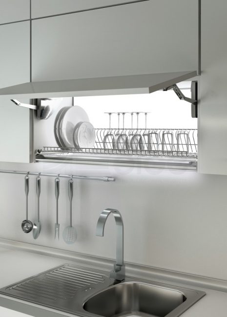 Illuminated kitchen cabinet