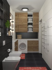 Panier à linge dans la salle de bain: 145+ (Photo) Construit, Wicker, Corner