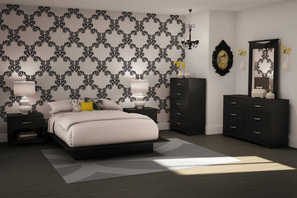 Black and white colors in the interior