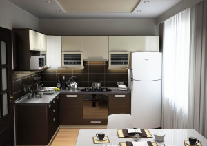 Yerleşik mutfaklarda özellik (150+ Fotoğraf): Bir teknik nasıl seçilir? (buzdolabı, fırın, aspiratör)