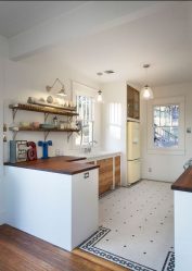 Jubin dapur di atas lantai: 150+ Foto rahsia reka bentuk yang indah