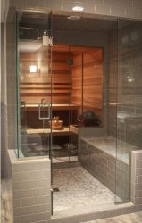 Phòng tắm với một mansard cho những người yêu thích nghỉ ngơi tốt: 230+ (Ảnh) Dự án (từ một quán bar, với một sân thượng, với một hiên)