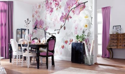 Interior decorative walls (220+ Photos): Plaster, Wallpaper, Painting