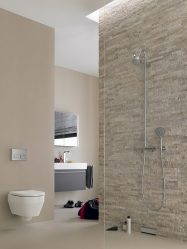 Decorazione del bagno con pietra artificiale: lavabo, piano di lavoro, mensole. Caratteristiche di utilizzo del materiale