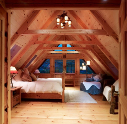 सजावटी बीम के साथ लकड़ी की छत: 165+ (फोटो) डिजाइन और सजावट