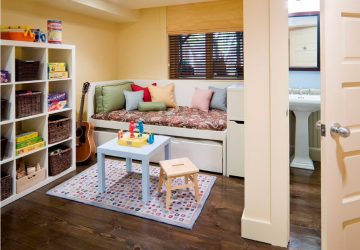 Ontwerp een kinderkamer met een zachte sofa: hoe en waar moet ik het plaatsen?
