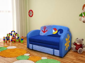Reka bentuk bilik kanak-kanak dengan sofa lembut: Bagaimana dan di manakah saya harus meletakkannya?