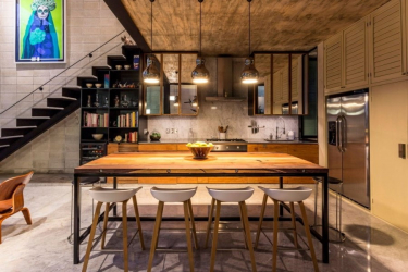 การออกแบบตกแต่งภายในของทาวน์เฮ้าส์ในสไตล์ทันสมัย: 155+ (Photo) โครงการสำหรับห้องนั่งเล่นห้องครัวลานภายใน