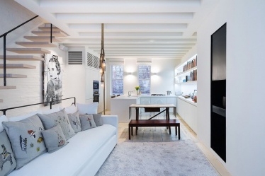 Şehir evinin modern bir tarzda iç tasarımı: 155+ (Fotoğraf) oturma odası, mutfak, avlu projeleri