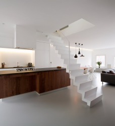 Интериорният дизайн на градската къща в модерен стил: 155+ (Фото) проекти за дневна, кухня, двор