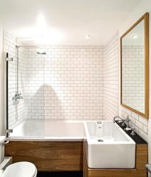 Дизайн на баня в дървена къща (200+ снимки): DIY украса (таван, под, стени)