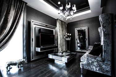 نجعل الداخلية باللون الأسود: الستائر / ورق الجدران / السقف (185 + صور). لهجة مشرقة من التصميم الخاص بك