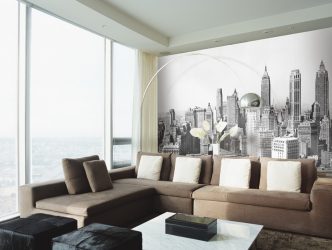 Papel tapiz fotográfico en la pared de la sala de estar, el dormitorio, la cocina y el niño: 205+ Foto Interiores atractivos