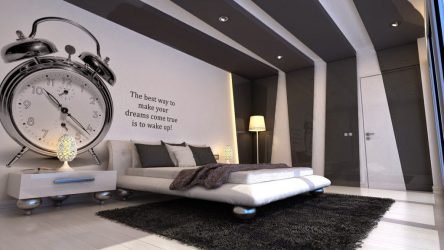 Fototapete im Inneren des Schlafzimmers: 205+ (Foto) Schöne Ideen, um Komfort zu schaffen