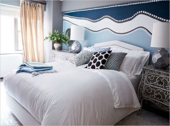 Gambar kertas dinding di bahagian dalam bilik tidur: 205+ (Foto) Idea yang indah untuk mewujudkan keselesaan