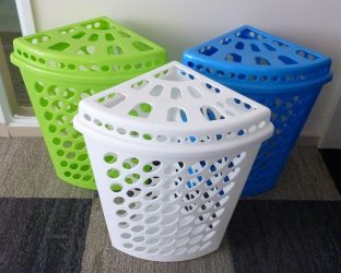Laundry basket in the bathroom: 145+ (Photo) Built, Wicker, Corner