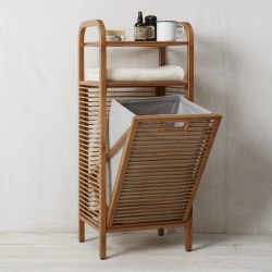 Laundry basket in the bathroom: 145+ (Photo) Built, Wicker, Corner