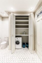 Panier à linge dans la salle de bain: 145+ (Photo) Construit, Wicker, Corner