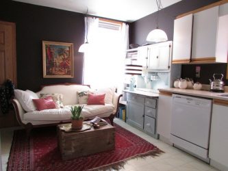 วิธีการวางโซฟาขนาดเล็กในห้องครัว? 200+ (Photos) การตกแต่งภายในห้องครัวแสนสบาย