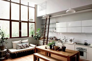 Làm thế nào để đặt một chiếc ghế sofa nhỏ trong nhà bếp? Hơn 200 (Ảnh) Nội thất nhà bếp ấm cúng
