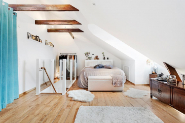 How to equip the attic floor in the house: Features that need to be taken into account (170+ Photos of the bedroom, bathroom, nursery)