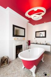Banyodaki streç tavanın artıları ve eksileri: En iyi çözüm mü, moda mı? (125+ Fotoğraf)