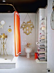 Voors en tegens van het spanplafond in de badkamer: de beste oplossing of mode? (125+ foto's)