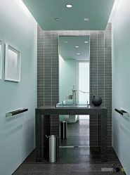 Kebaikan dan keburukan siling regangan di bilik mandi: Penyelesaian terbaik atau fesyen? (125+ Foto)