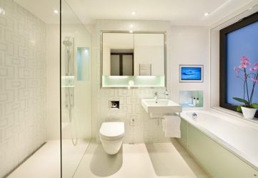 Avantages et inconvénients du plafond tendu dans la salle de bain: la meilleure solution ou la mode? (125+ Photos)