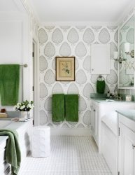 Apakah kertas dinding terbaik untuk gam di bilik mandi? Cecair, vinil, basuh, tahan kelembapan - pilih yang paling praktikal (115+ Foto)
