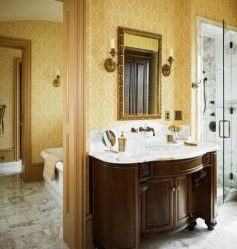 बाथरूम को गोंद करने के लिए सबसे अच्छा वॉलपेपर क्या है? तरल, विनाइल, धुलाई, नमी प्रतिरोधी - सबसे व्यावहारिक चुनें (115+ फोटो)